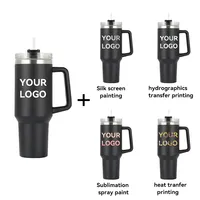 Meilleure vente tasse 40oz avec poignée bouteille thermos en acier inoxydable 304 avec tasses à eau de grande capacité avec couvercle et paille