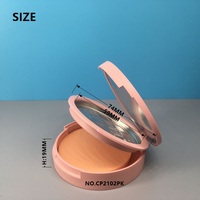 Boîte à poudre compacte multicolore recyclable, conteneur rond en plastique vide avec miroir pour fard à joues, personnalisable OEM & ODM