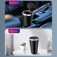 Poubelle de voiture pour console centrale, mini boîte de rangement en plastique étanche personnalisable 800 ml, en forme de tasse avec couvercle à pression