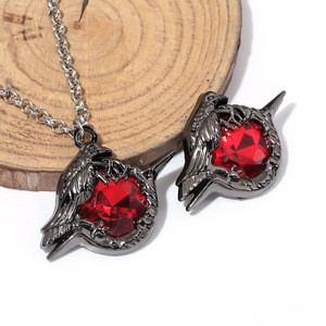 Game Love and Deepspace Red Gem <span class=keywords><strong>Badge</strong></span> Sylus Crow Cosplay Necklace - Product Image 3