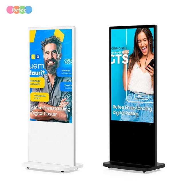 Interactive Totem Digital Poster Signage Touch Screen Kiosk With Printer Vertical Display TV 32 43 55 65 75 86 Inch