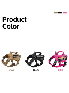 Reflective Tactical Dog <b>Harness</b> Adjustable Nylon Dog Vest With Top Handle Support Custom Patch For Medium Large Dogs - Product Image 1