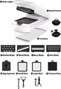 Custom Logo 15pcs in 1 Multi-functional Fruit & Vegetable Tools Manual Onion Slicer Veggie Slicer Food & Vegetable Chopper - Product Image 4