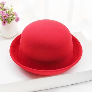 Topi Pantai Musim Panas Anak, Topi Bulat, Pelindung Matahari, Topi Bowler, Warna Solid, Pinggiran Lipat, Topi Bucket Wol Felt, Hadiah Promosi - Product Image 5