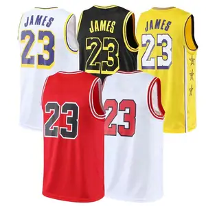 Jersey Olahraga Tim, Pakaian Seragam Kaus Basket James Laker S 23 Murah