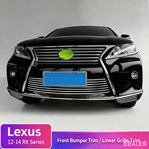 Stainless Steel Chrome Front Bumper Anti Collision Trim for 2012 2014 RX270 RX350 RX450h Grille Cover - Product Image 5