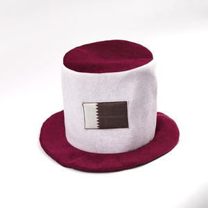Chine Fabricant Qatar <span class=keywords><strong>WC</strong></span> Football Football Sport Fans Chapeau Velours Acclamations Accessoires Qatar Drapeau Chapeau Promotionnel Bourgogne Chapeau De Fête - Product Image 5