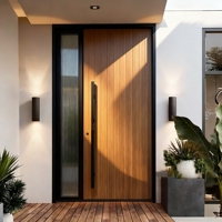 Postmoderne villa-ingang met dubbele deur, waterbestendig, aluminium afwerking, brandwerend, push-pull.