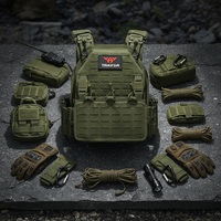 Yakeda 6094 Gilet Tactique Plaque Porte-Chargeurs Chalecos Molle pour Randonnée Pêche Nylon 1000D Entraînement Extérieur Chasse Sécurité