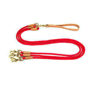 360 Anti-groviglio staccabile 3 in 1 doppio guinzaglio per cani con manico in pelle Motivo di stampa guinzaglio resistente in Nylon personalizzato - Product Image 2