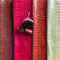 Cuir synthétique extensible imperméable à l'eau, effet crocodile gaufré, finition brillante rétro, pour chaussures, sacs à main, canapés, décoration
