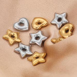 สแตนเลสขัดเงา18พันชุบทองแฟชั่นเครื่องประดับส่วนประกอบเรขาคณิตหลวมspacerดาวหัวใจลูกปัด - Product Image 1