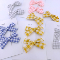 Pinces à cheveux écossais pour bébés filles, bandeau élastique en Nylon, accessoires pour cheveux, emballage personnalisé