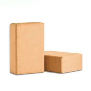 Wholesale Yoga Brick Customized Logo Eco-friendly Fitness Odor Free Non-Slip Natural Cork Yoga Block