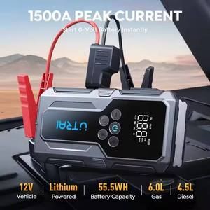 Démarreur <span class=keywords><strong>de</strong></span> voiture 1500A, batterie externe portable, pompe à air 150 PSI, dispositif <span class=keywords><strong>de</strong></span> démarrage d'urgence pour batterie <span class=keywords><strong>de</strong></span> voiture, démarreur <span class=keywords><strong>de</strong></span> voiture - Product Image 3