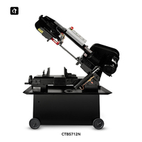 Scie à ruban à onglet réglable 0-45 degrés pour la découpe des métaux 750W 380V Scie à ruban horizontale pour la découpe des métaux CTBS712N