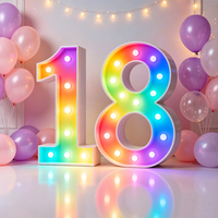 Decoración para Fiestas de Cumpleaños, Números y Letras LED Grandes de Metal para Exteriores, Letras y Números Gigantes Iluminados de 3 y 4 Pies para Alquiler en Fiestas
