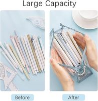 Transparent fermeture éclair stylo crayon pochette examen papeterie organisateur voyage cosmétique maquillage sac pour étudiants adultes utilisation pratique