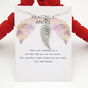 สร้อยคอ <span class=keywords><strong>Angel</strong></span> Wing แบบใหม่สำหรับผู้ชายและผู้หญิง,สร้อยคอคริสตัลสีเงินแบบยาวสร้อยจี้ไหปลาร้า - Product Image 4