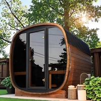 Sauna extérieur en bois massif pour 6 personnes, style bungalow de jardin, sauna finlandais familial