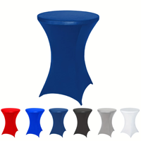 Meilleure vente transfrontalière : Housse de table ronde noire moderne pour cocktail, nappe durable antidérapante pour fêtes et mariages