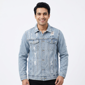 2026 New Arrival Fashion <b>Denim</b> <b>Jacket</b> Wholesale Washed Custom Made <b>Men</b> <b>Denim</b> Jean <b>Jackets</b> for Adults <b>Men's</b> OEM ODM Serviced - Product Image 1