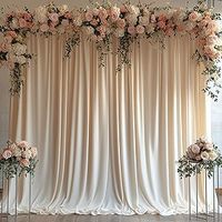 Cortina de Fondo de Poliéster Blanca Personalizada al por Mayor, 4 Paneles, 20 pies x 15 pies, Cortinas sin Arrugas para Bodas, Fiestas y Cabinas de Fotos
