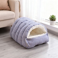 Coussin pour animaux de compagnie en peluche, semi-fermé, chaud, toutes saisons, universel, amovible, lavable, taille personnalisable