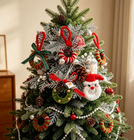 Pendentifs pour arbre de Noël très demandés, guirlandes de fleurs en peluche, cônes de pin, petites décorations faites à la main, décorations de Noël