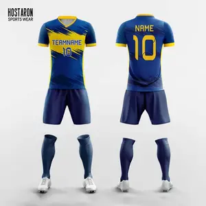 HOSTARON kustom Retro lengan pendek kaus sepak bola personalisasi sublimasi cetak Dropshipping kaus sepak bola pakaian sepak bola