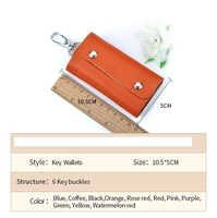Precio de fábrica: Estuche de cuero para llaves de coche, funda organizadora con cadena, monedero, llavero, organizador de llaves de bolsillo