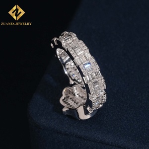<b>Iced</b> Out Hamsa Hand <b>Ring</b> Lab Grown Diamond Baguette Round Cut S925 Hip Hop Jewelry Men - Product Image 3
