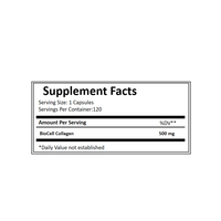 Capsules d'hydrolysat de collagène bovin 500 mg |   Type I & III |   Formule Santé Articulations & Peau Collagène Hydrolysé 500mg Capsules