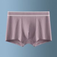 Sous-vêtements pour hommes en coton et élasthanne sans coutures Caleçon taille moyenne respirant classique confortable grande taille