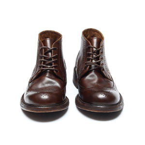 Botas de Hombre de Cuero Genuino Marrón de Lujo con Cordones, Estilo Retro Lavado, Hechas a Mano con Tecnología Goodyear, Brogue Evergreen - Product Image 4