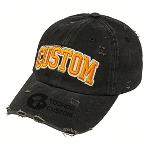 Gorra de Béisbol Estilo Vintage con Logotipo Personalizado, Gorra de Mezclilla Desgastada, Estilo Americano, con Impresión por Sublimación en el Panel Frontal y Letras Retro - Product Image 1
