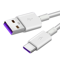 Kabel USB Tipe C Pengisian Daya Super Cepat 5A, Kabel Data Pengisian Cepat 1m, Kabel USB-C untuk Ponsel Huawei Xiaomi Android
