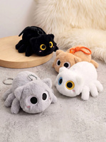 Pendentif en peluche chat araignée créatif et amusant, plusieurs couleurs, porte-clés en peluche doux