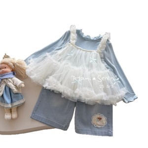 Tongxingyuan Girls Clothing Set Spring Casual Suspender Top With Tulle Skirt And Pants Cotton Kids Outfit 25 S/S - Product Image 5