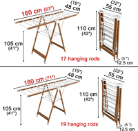Grand Séchoir à Linge Pliable en Bambou pour Appartement, Balcon et Organisation Domestique - Vente en Gros