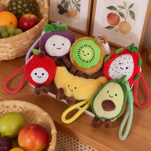 Groothandel op maat gemaakte Kawaii creatieve fruit pluche sleutelhangers superzacht speelgoed hanger PP katoen gevuld gewassen geborduurd mesh - Product Image 4