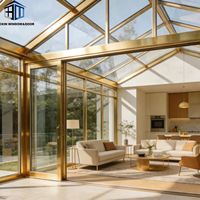 Véranda solaire en aluminium 6063 T6 à rupture de pont thermique, jardin d'hiver, verrière en verre feuilleté pour villa et patio