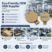 Nouvelle arrivée, clé USB écologique en paille de blé, clé USB ronde en forme de carte, clé USB 2.0, clé USB en papier, disque mémoire recyclable