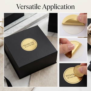 Autocollants de remerciement personnalisés en feuille d'or holographique pour petites entreprises, <span class=keywords><strong>étiquette</strong></span>s circulaires autocollantes pour l'emballage de boîtes cadeaux et d'épicerie - Product Image 4