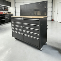 Gabinete de Almacenamiento de Herramientas Rodante de Metal Negro Industrial, Caja de Herramientas con Cerradura para Mecánicos, para Taller