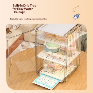 Boîte de <span class=keywords><strong>rangement</strong></span> pour biberons, rectangulaire, durable, pour l'organisation de la cuisine, avec égouttoir, anti-poussière, pour bébés - Product Image 5