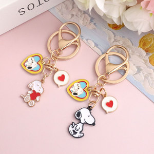 <span class=keywords><strong>Porte</strong></span>-clés en alliage de zinc <span class=keywords><strong>Snoopy</strong></span> de dessin animé mignon, pour femmes, couple, souvenir, cadeau, pendentif pour sac à dos, pendentif pour sac d'école - Product Image 2