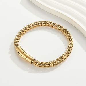 Bracelet en acier titane noir rétro de haute qualité avec fermoir à boucle magnétique pour hommes Chaîne de 6 mm d'épaisseur - Product Image 2