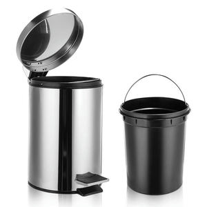 Tempat Sampah Pedal Kaki Stainless Steel 3L 5L 12L Ramah Lingkungan untuk Dapur & Kamar Mandi - Produk Baru Terlaris - Product Image 2