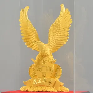 Grand <span class=keywords><strong>Ambition</strong></span> Or 24K Aigle Ornement Bureau Richesse Décoration Résine Artisanat Modèle Peng Spreading Wings Art pour Ouverture d'Entreprise - Product Image 3